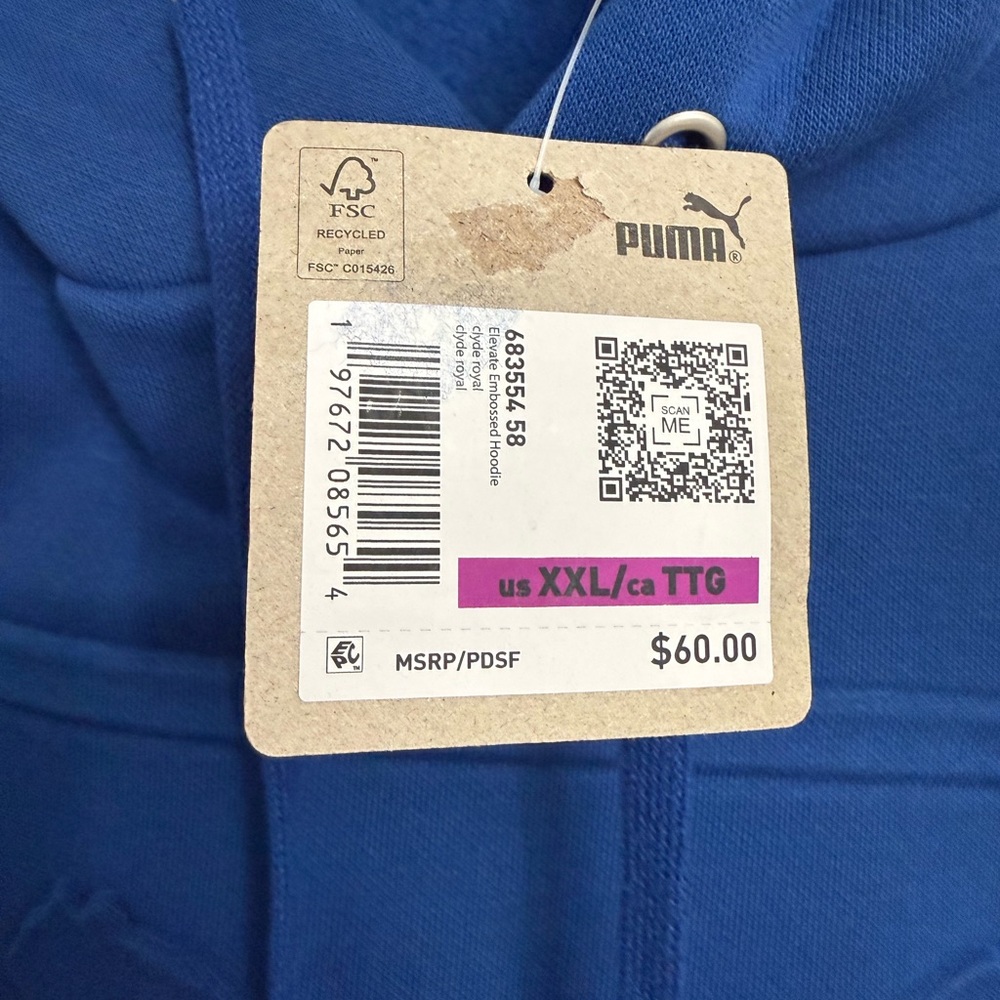 PUMA Men's Royal Blue Hoodie - Picture 8 of 8
